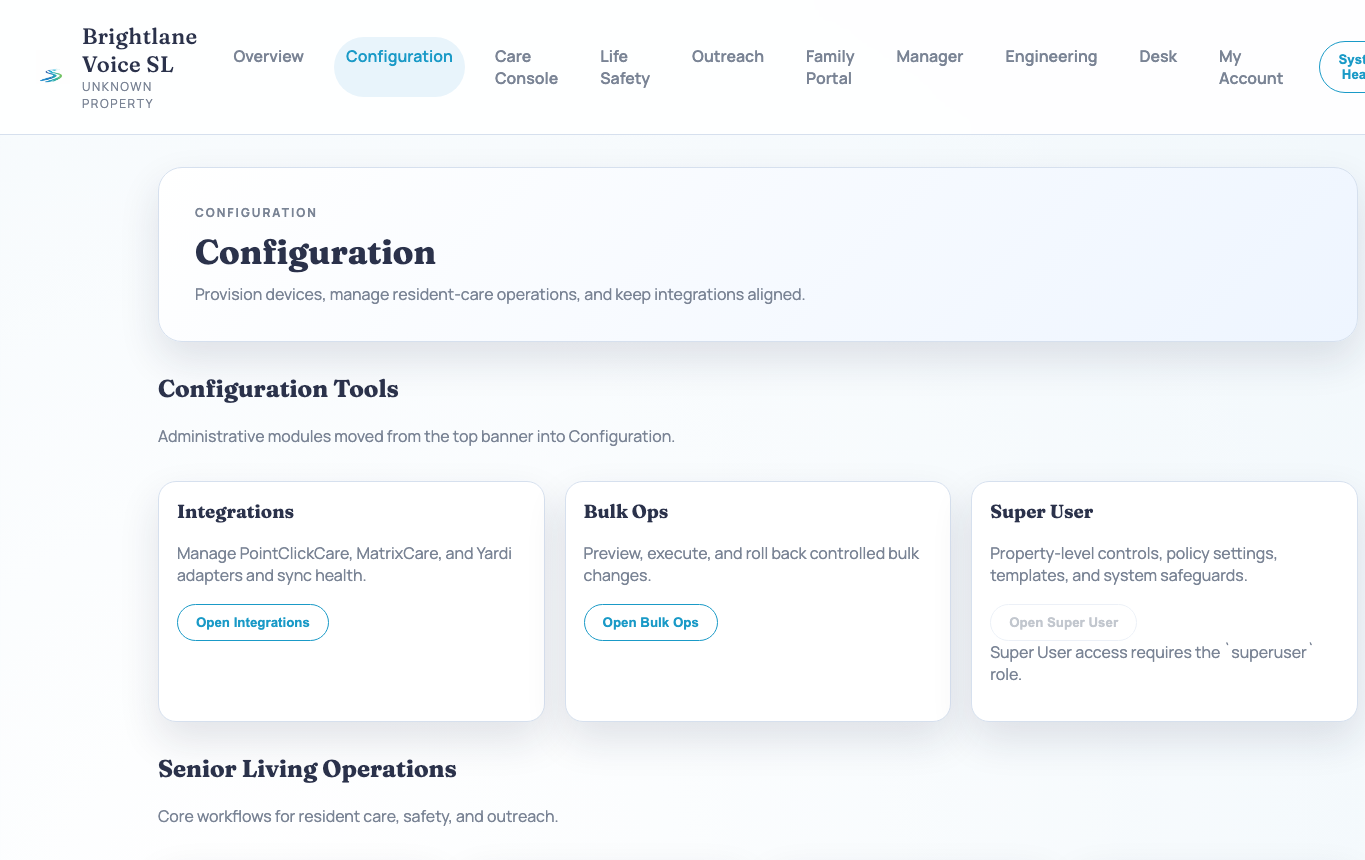 Senior living overview screenshot